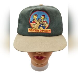 Vintage THE FOSTER FARMS IMPOSTERS Hat Snapback Cap Adult Green‎ x Beige *RARE*